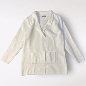 Vila Milano Women’s White Knitted Cardigan Sweater Size L Minimalist Neutral‎